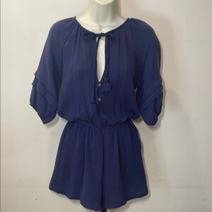 Knox Rose Indigo Romper with Tassels